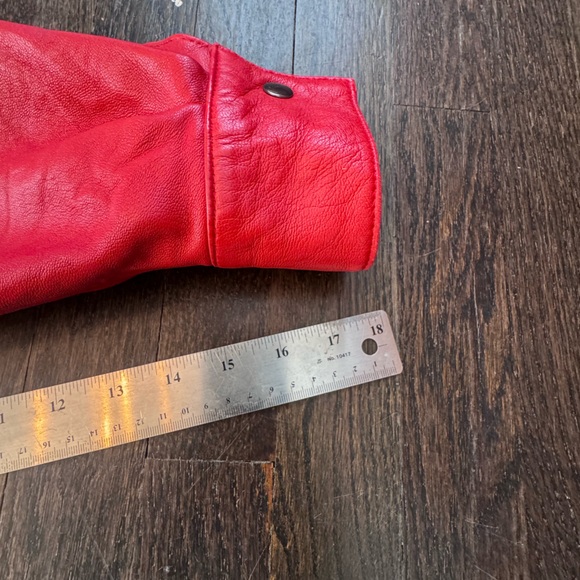 Vintage 80s Red Leather Jacket - Accente - Size 4** - Picture 14 of 16